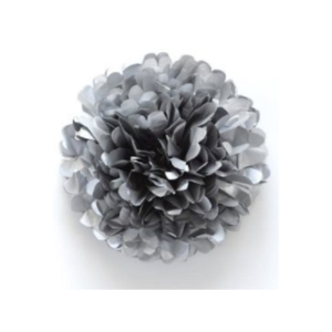 POMPON 40 Cm PLATEADO
