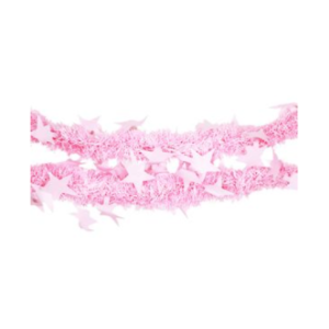 GUIRNALDA BOA ROSA PASTEL CON ESTRELLAS 180 cm