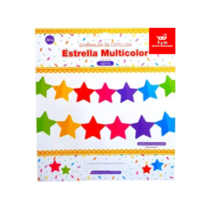 GUIRNALDA ESTRELLA MULTICOLOR 360x18x18 Cm