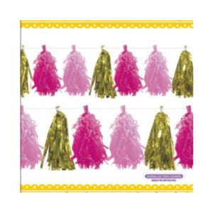 GUIRNALDA BORLAS ROSA, MAGENTA Y DORADO (DIY) 300 Cm