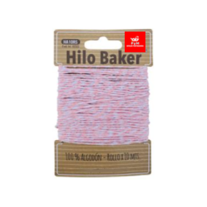 HILO BICOLOR BAKER TWINE ROSA x 10 metros