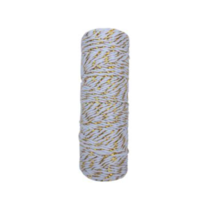 HILO BICOLOR BAKER TWINE BLANCO Y DORADO x carrete 50 metros