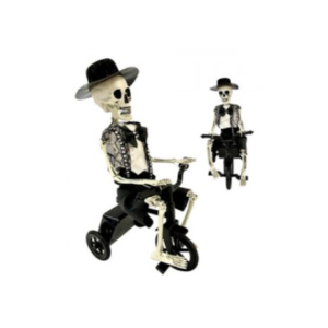 ESQUELETO EN BICICLETA 35X16,5X20 Sonido y Movimiento 2AA no incl.