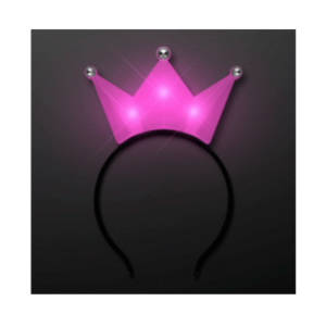 VINCHA CORONA REINA ROSA LUMINOSO LED