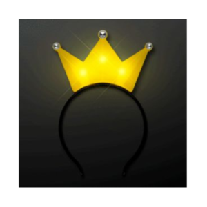 VINCHA CORONA REY AMARILLA LUMINOSO LED