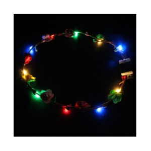 VINCHA FLORES HIPPIE MULTICOLOR LUMINOSO LED