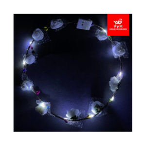 VINCHA FLORES BLANCAS LUMINOSO LED