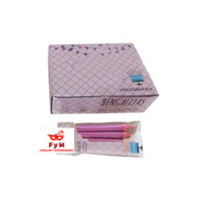 VELA BENGALA HOLOGRAFICA 12cm ROSA LLAMA ROSA x 4un