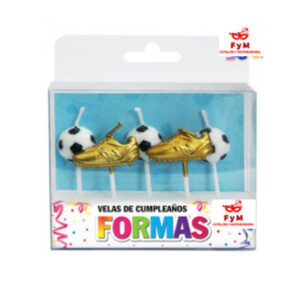 VELAS FORMAS - SET BOTINES Y PELOTAS DE FOOTBALL X 5 PIEZAS