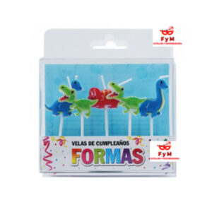 VELAS FORMAS - SET DINO x5un.