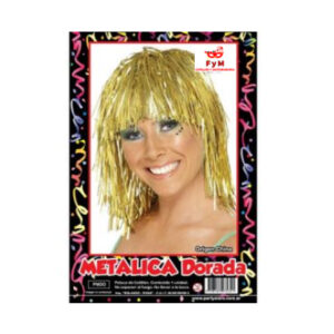 PELUCA METALIZADA DORADA
