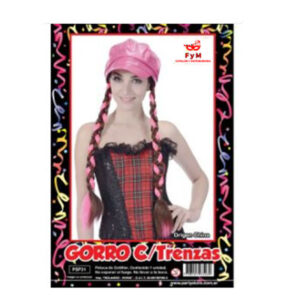 PELUCA GORRO CON TRENZAS