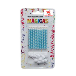 VELAS MAGICAS CELESTES - Blister x 10un. (se vuelven a encender)