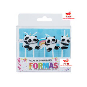 VELAS FORMAS - SET PANDA x5un.