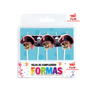 VELAS FORMAS - SET PIRATAS X 5 PIEZAS