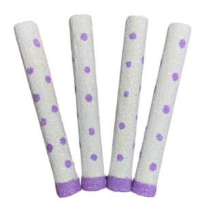 BENGALA LUNAR BLANCA CON LUNAR LILA x4