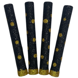 BENGALA LUNAR NEGRO CON LUNAR DORADO x4