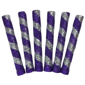 BENGALA PIRULIN PLATEADO Y VIOLETA x6