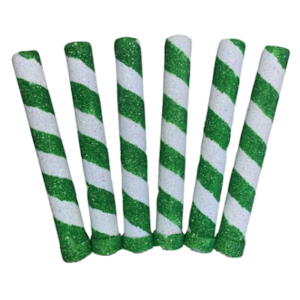 BENGALA PIRULIN VERDE OSCURO Y BLANCO x6