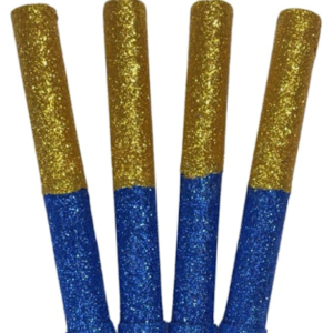 VELA BENGALA BRILLO BOCA (AZUL Y DORADO) x4