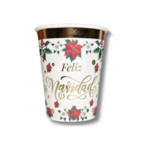 VASO DE POLIPAPEL FLOR DE NAVIDAD x 6 unidades