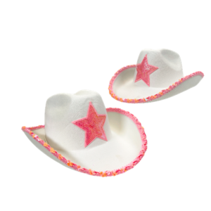 SOMBRERO SHERIFF/COWBOY BLANCO C ESTRELLA MUJER