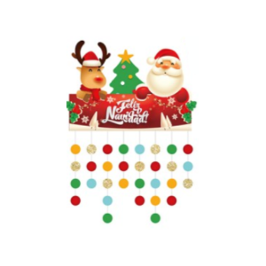 CORTINA NAVIDEÑA CIRCULOS 70x37cm