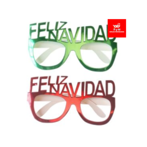 LENTES DE PAPEL FELIZ NAVIDAD x 4 unidades
