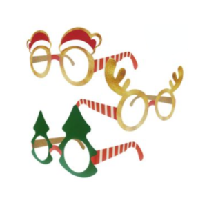 LENTES DE PAPEL NAVIDEÑOS x 6 unidades (3 modelos surtidos)