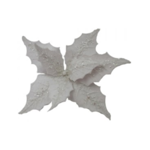 FLOR BLANCA CON GLITTER GRANDE 25X25