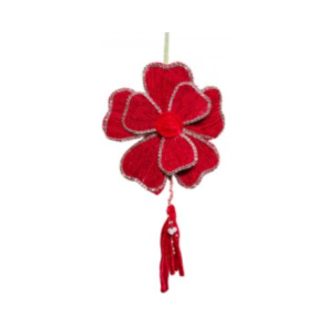 FLOR ROJA /DORADA CON BORLA 34X20,5X20
