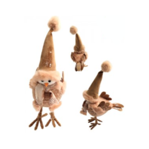 PAJARO MARRON CON GORRO 26X17X8,5