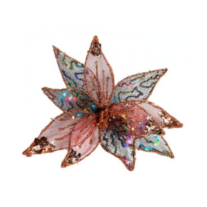 FLOR ROSA CON GLITTER MEDIANA 20X20