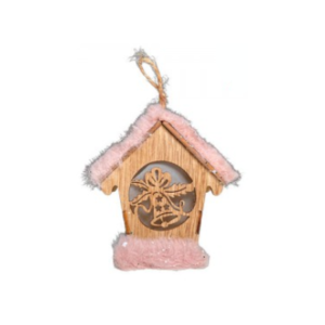 CASITA ROSA Y MADERA 8,5X8X3,5