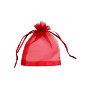 BOLSA DE ORGANZA ROJA 9x12cm x12un.