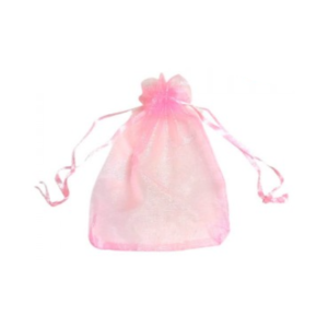 BOLSA DE ORGANZA ROSA 9x12cm x12un.