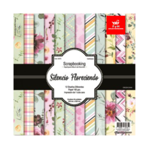 PAPEL SCRAPBOOKING 160gr *SILENCIO FLORECIENDO* 24hojas 30,5x30,5cm