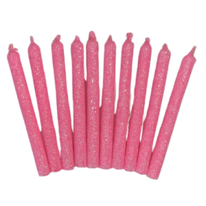 VELA BRILLO ROSA BEBE x10
