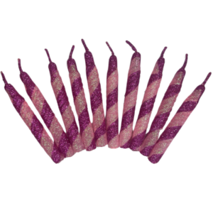 VELA PIRULIN GUINDA Y ROSA CLARO x10