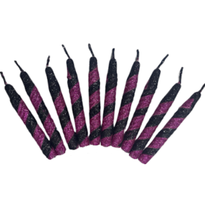 VELA PIRULIN GUINDA Y NEGRO x10