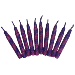 VELA PIRULIN VIOLETA Y GUINDA x10