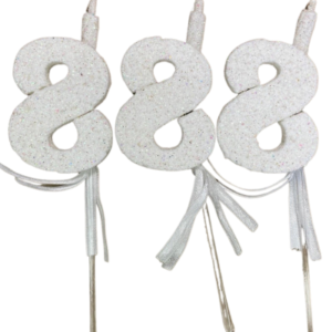NUMEROS VELA CHICO TELGOPOR BLANCO 8 x3