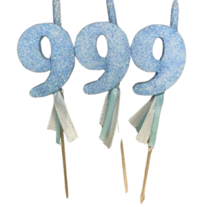 NUMEROS VELA CHICO TELGOPOR CELESTE 9 x3