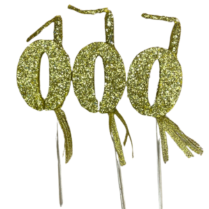 NUMEROS VELA CHICO TELGOPOR DORADO 0 x3