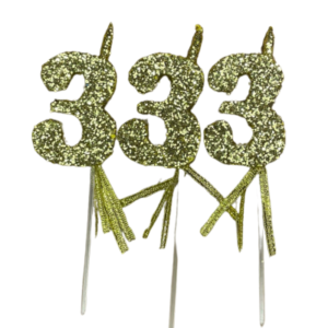 NUMEROS VELA CHICO TELGOPOR DORADO 3 x3