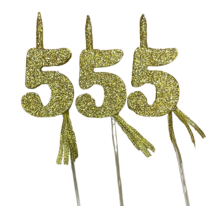 NUMEROS VELA CHICO TELGOPOR DORADO 5 x3