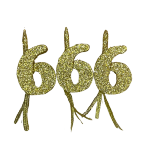 NUMEROS VELA CHICO TELGOPOR DORADO 6 x3