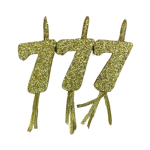 NUMEROS VELA CHICO TELGOPOR DORADO 7 x3