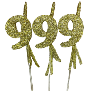 NUMEROS VELA CHICO TELGOPOR DORADO 9 x3