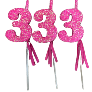 NUMEROS VELA CHICO TELGOPOR FUCSIA 3 x3